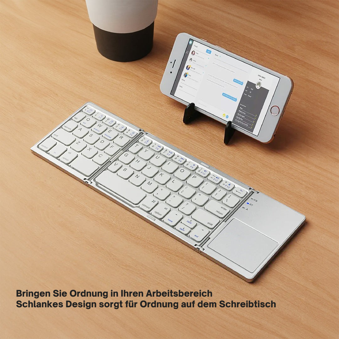 BowLift | Foldable Bluetooth Keyboard with Touchpad | Portable Wireless Mini Keyboard for Windows, Mac, iOS & Android