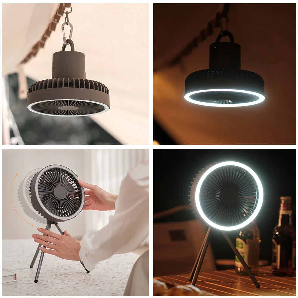 BowLift | Portable Rechargeable Fan with LED and Built in Power Bank