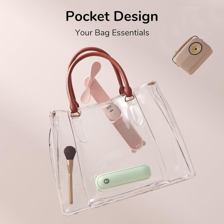 3 In 1 Handheld Mini Fan | USB Rechargeable, Foldable Design & Ideal for Travel, Camping, and Outdoor Activities | Bowlift