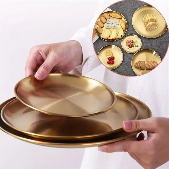 BowLift | Lustrous Golden Stainless Steel Serving Plates