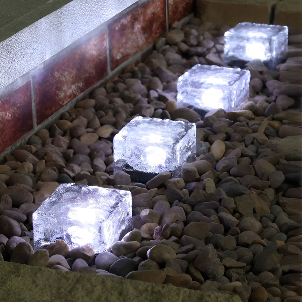 Square Creative Ice Bowliftock LED Waterproof Smart Solar Outdoor Lighting | Bowlift