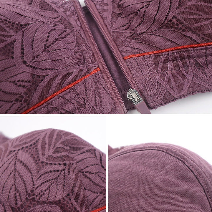 BowLift | Solid Color Lace Lingerie with Front Zipper