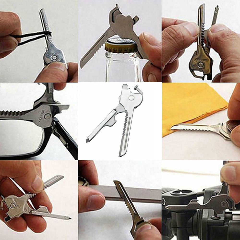 6-in-1-Keyring Multitool Mini-Multitool Keychain Pocket Stainless Steel Foldable Swiss Tech Easy Bottle Opener Keychain | Bowlift