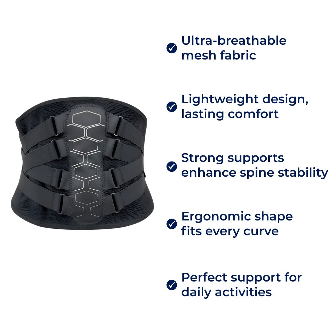 Ultra-Breathable Lumbar Support Belt – Lightweight Stabilising Wrap for Pain Relief & Posture Support Bowlift