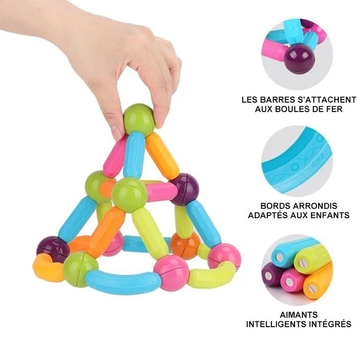 Magnetic construction set with balls and rods | Bowlift