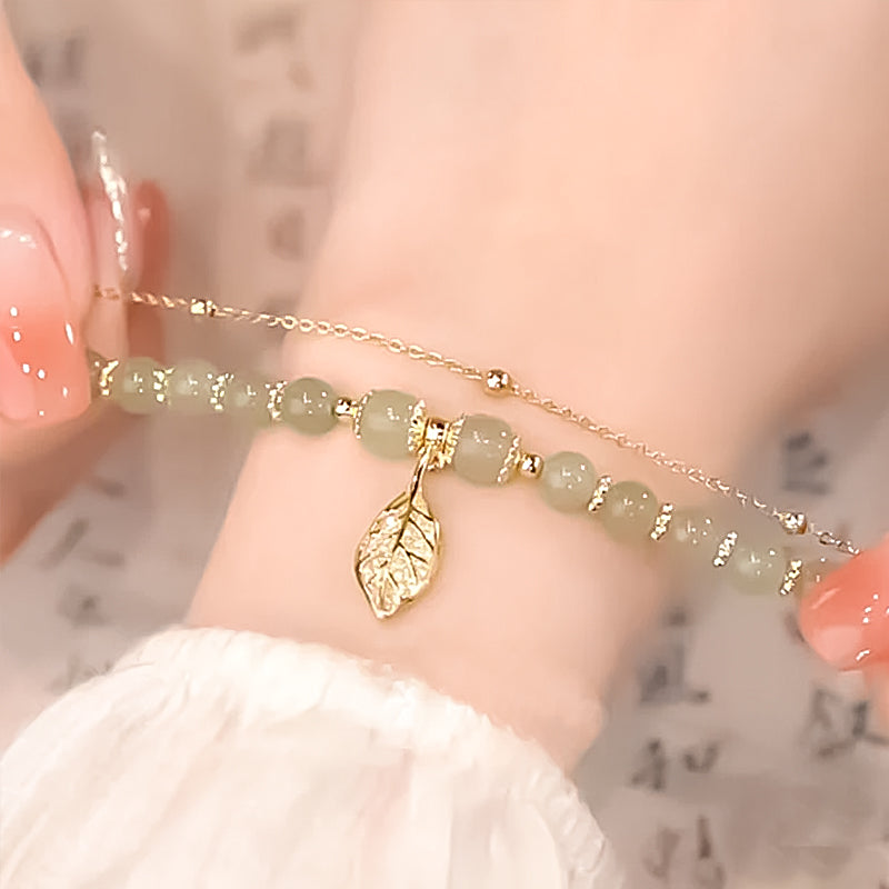 BowLift | Hetian Jade Bracelet with Leaf