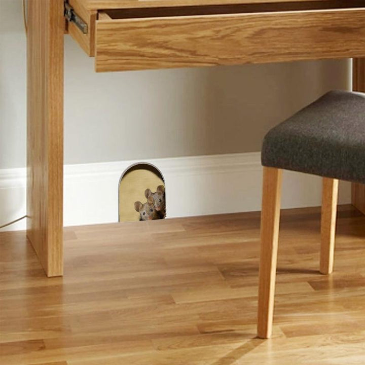 BowLift | Realistic 3D Mouse Hole Wall Sticker