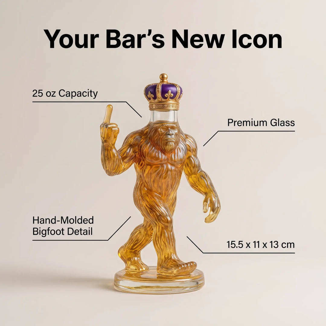 BowLift | Whiskey Decanter Funny Bigfoot Glass Bottle