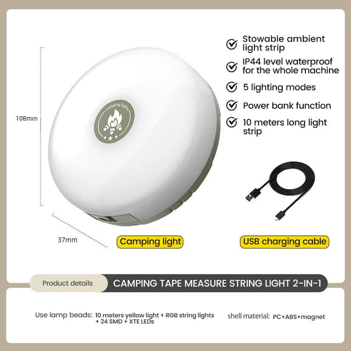 BowLift | Outdoor Waterproof Portable Stowable String Light