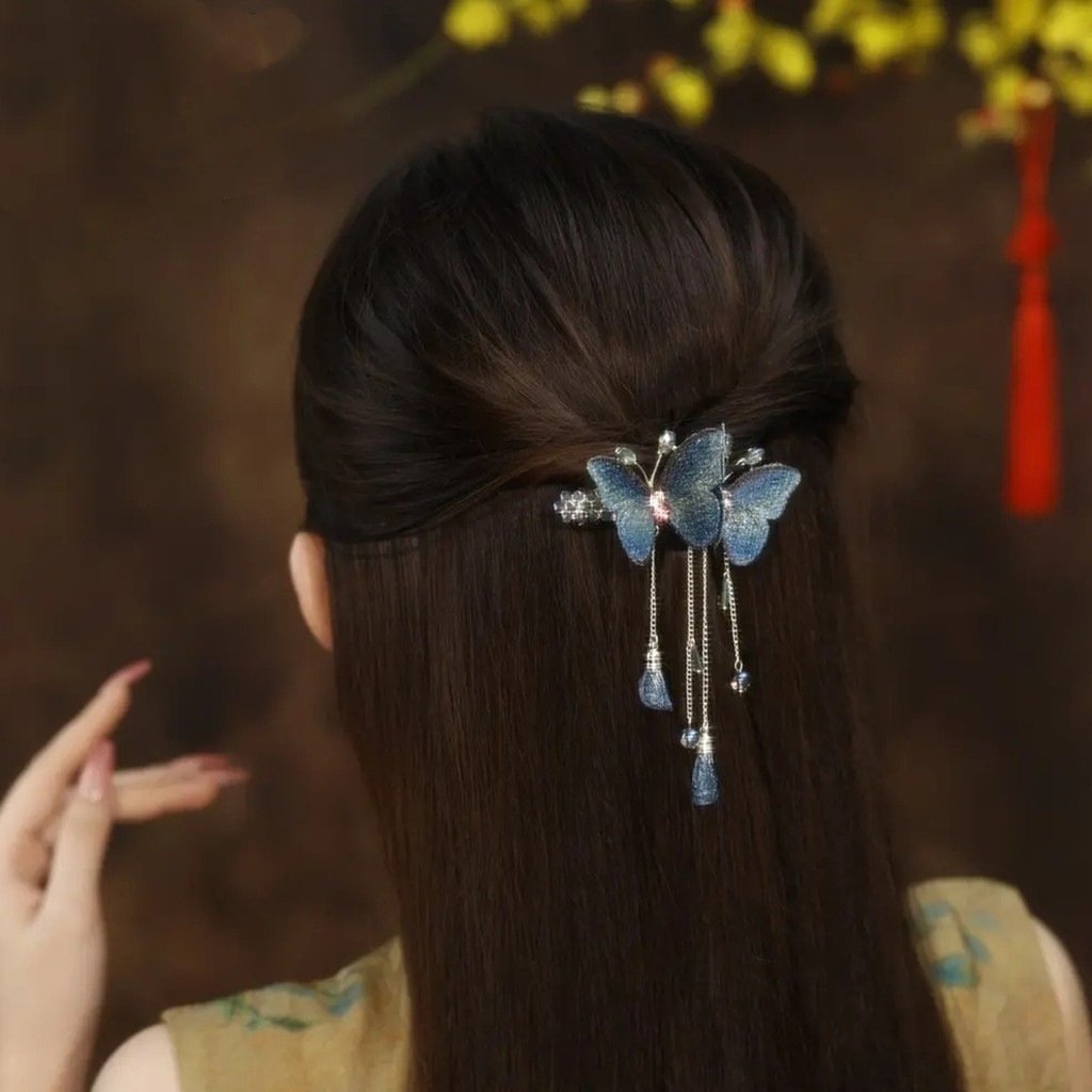 BowLift | Temperament Butterfly Rhinestone Tassel Hair Clip