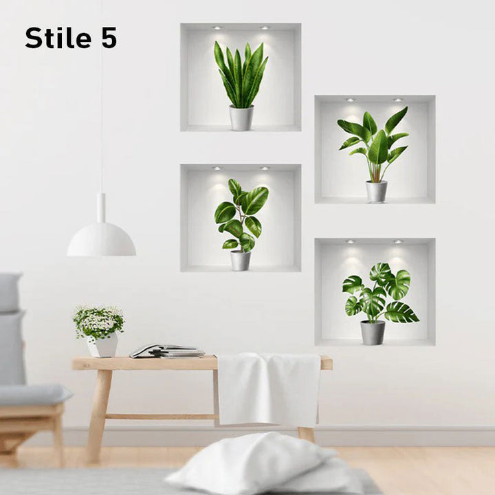 BowLift | Self-Adhesive 3D Plant Wall Stickers