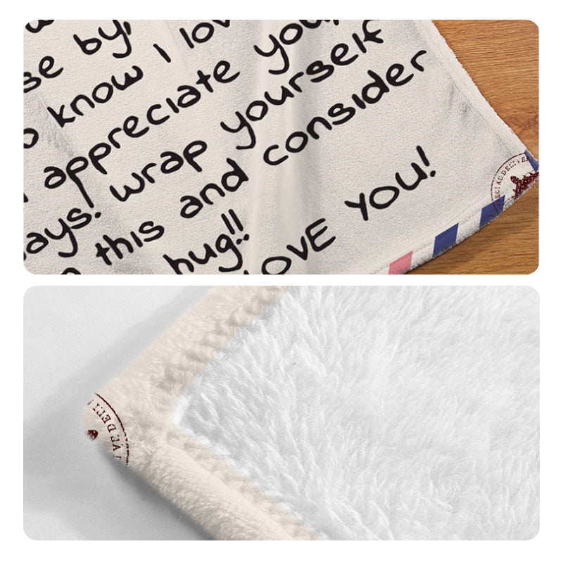 Letter Printed Flannel Throw Blanket Gift for Mom | Bowlift