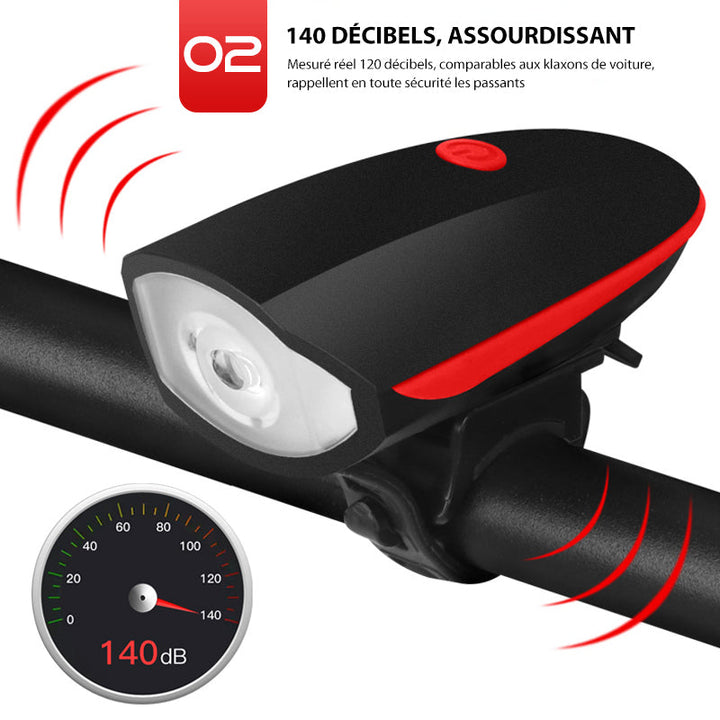 USB-rechargeable mountain bike headlight | Bowlift