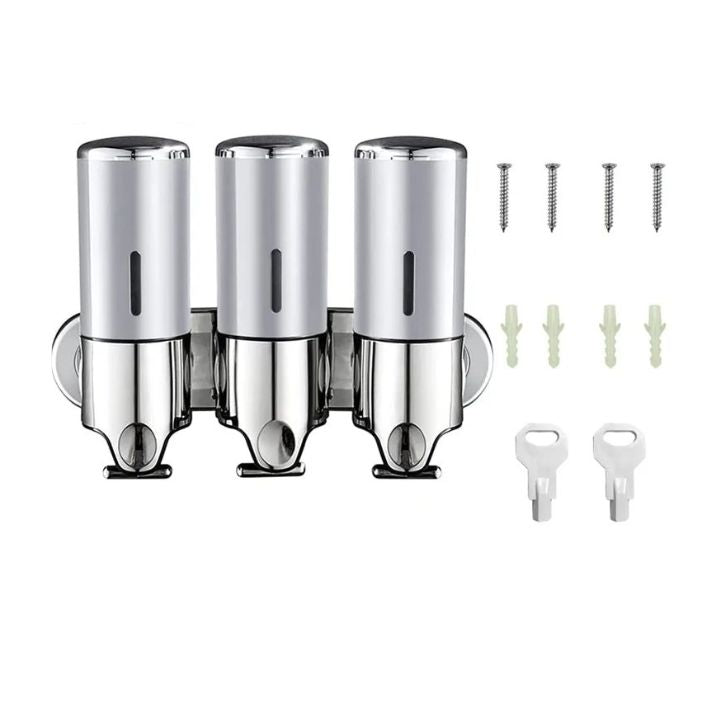 BowLift | Wall Mounted Soap Dispenser | SudsStation Bathroom Organizer | Stainless Steel & ABS | 16.9 fl oz | Set of 1–3