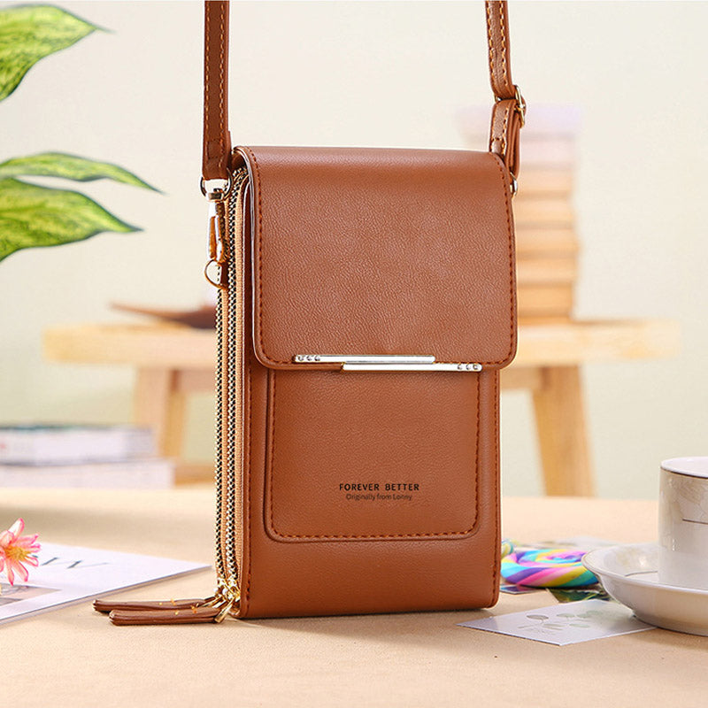Anti-Theft Leather Bag with Touchscreen | Bowlift