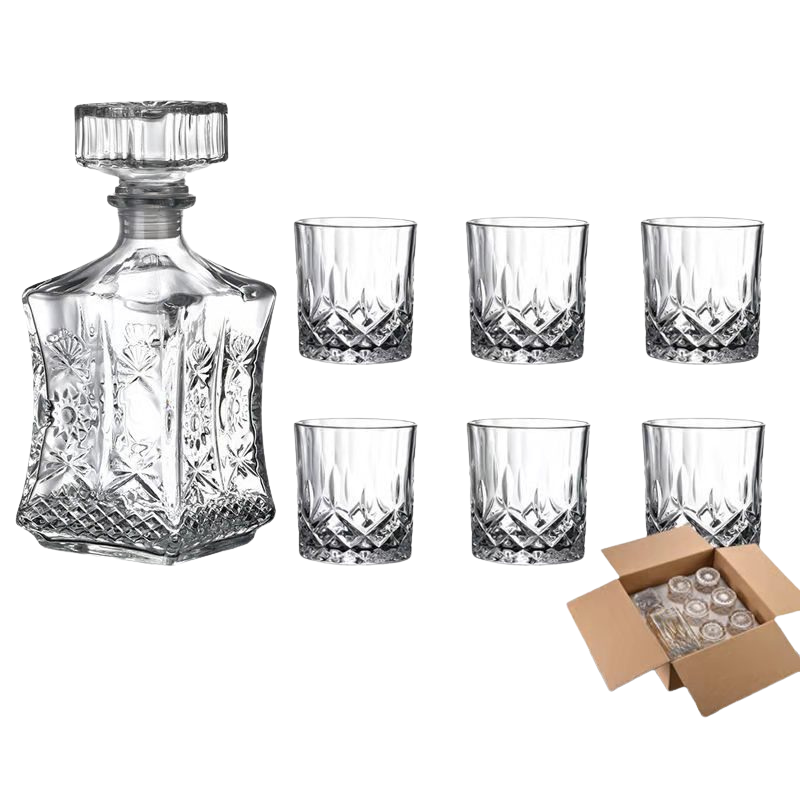BowLift | RoyalPour - 7-Piece Whiskey Decanter Gift Set