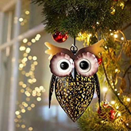 BowLift | Solar Waterproof Wrought Iron Hollow Owl Design LED Outdoor Hanging Light