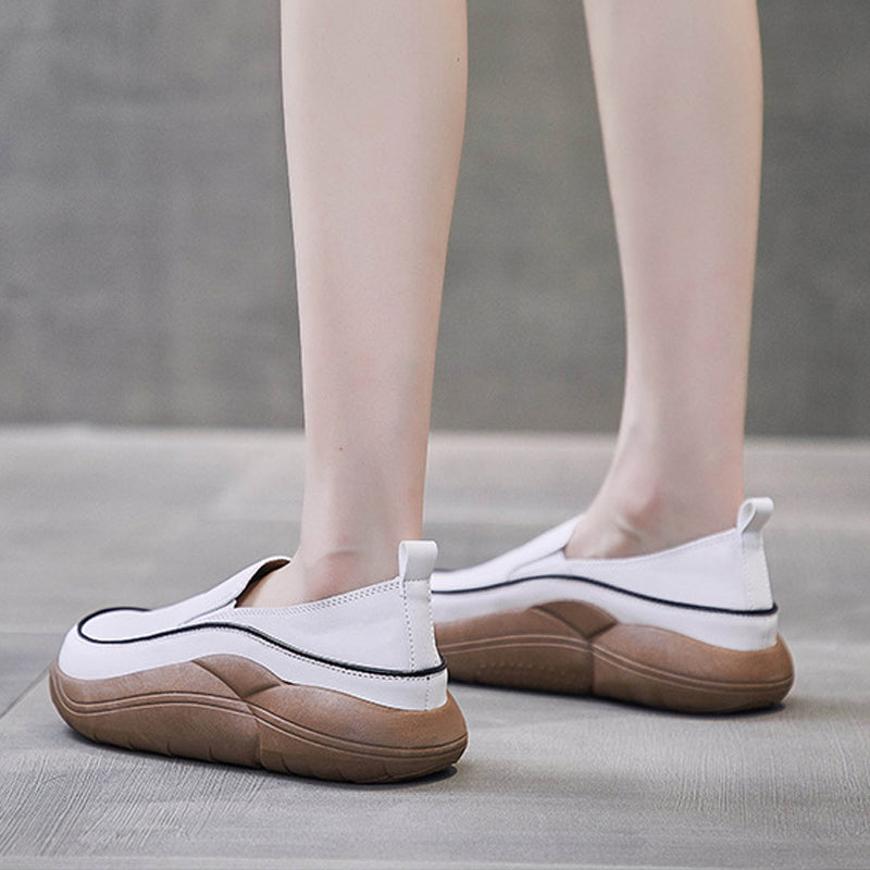 BowLift | Thick Sole Low Cut Leather Shoes