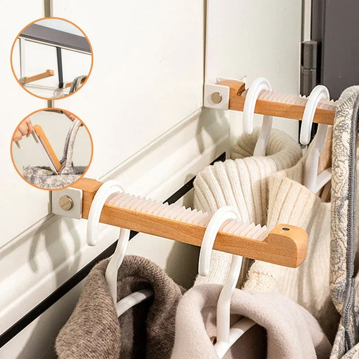 Foldable Wood Over The Door Hooks | Bowlift