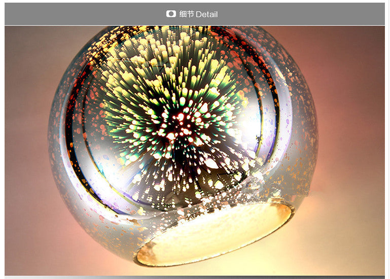 Fireworks Sphere – Silver – Includes 12W LED Warm Light - Dia 25cm