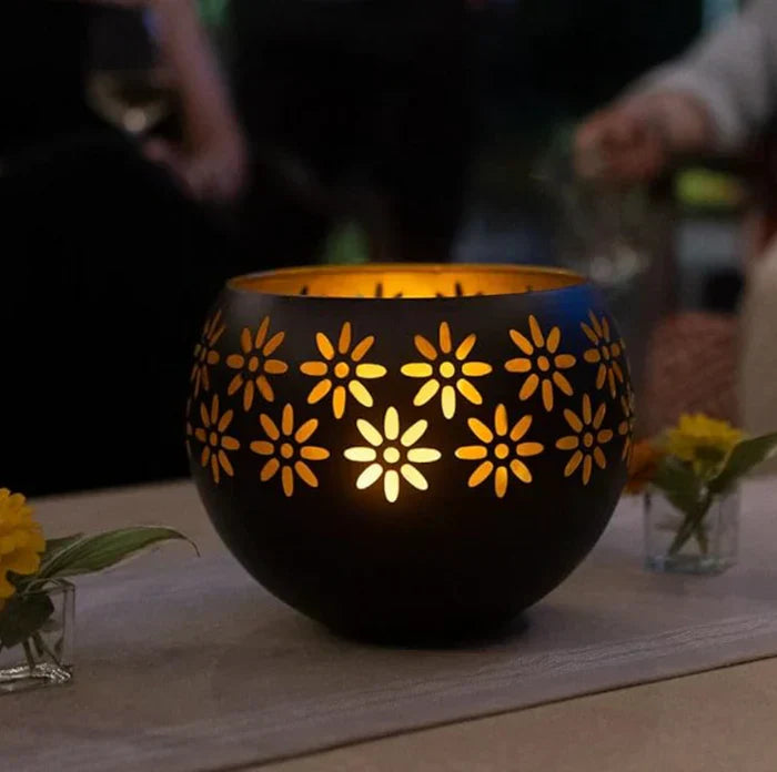BowLift | Flower Pattern Candle Lamp – Decorative LED Table Lamp for Stylish Lighting