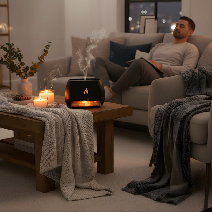 Relieves Dry Air and Aids Sleep – Himalayan Salt Crystal, Quiet Mist and Calming Home Air Wellness Bowlift