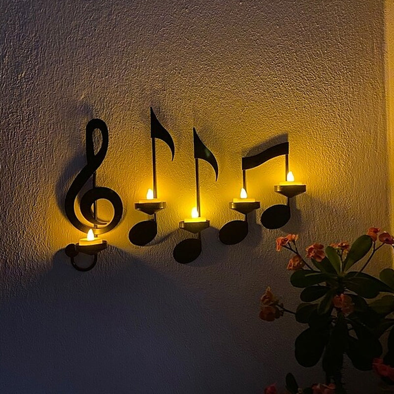 Black Music Note Wall Sconce | Bowlift