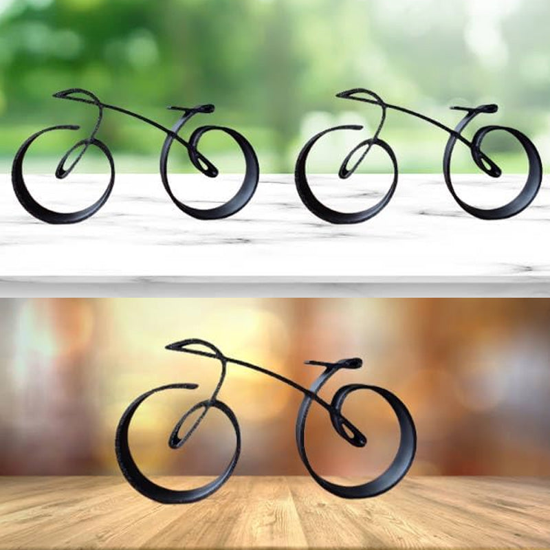 BowLift | Velaro Bike Sculpture | Minimalist Wire Frame Design | Iron Black | Gift Idea for Bike Lovers