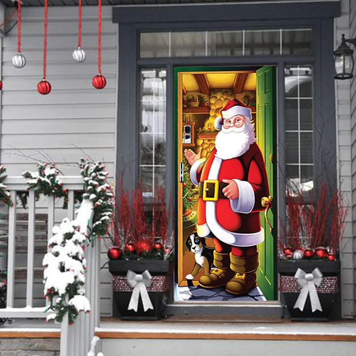 BowLift | Christmas Door Decoration | Fabric Door Cover | Washable & Reusable