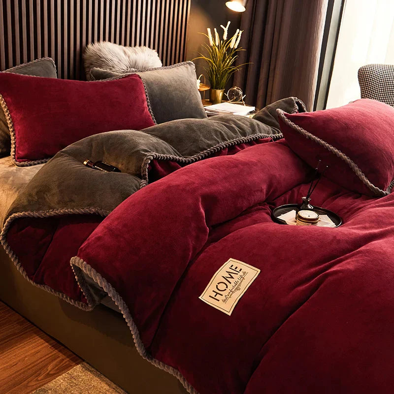 BowLift | PlushHaven Luxe Velvet Duvet Cover Set – Kingsize Warmth & Comfort