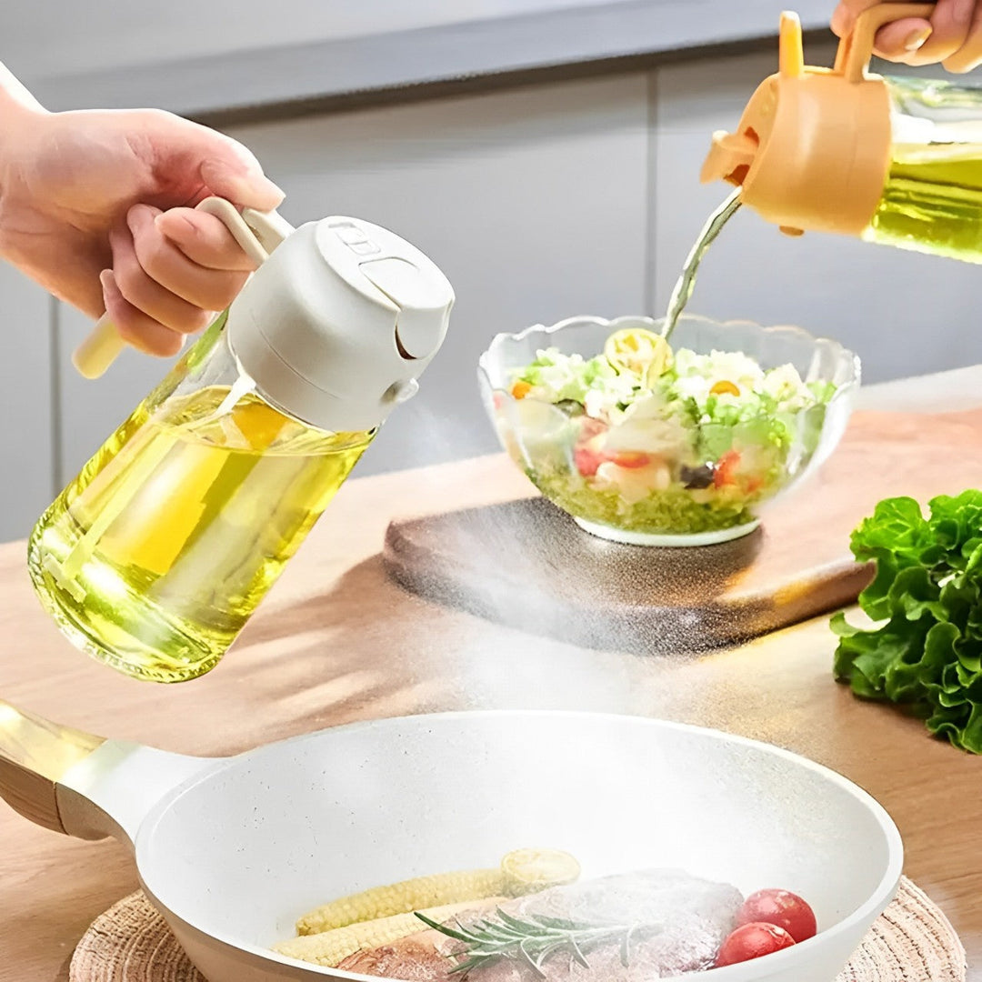 2-in-1 Olive Oil Dispenser and Sprayer for Cooking, Salad, Frying and BBQ Bowlift