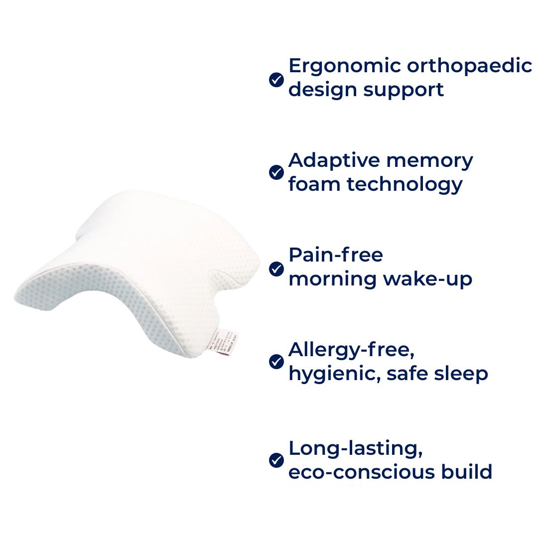 Spine Relief & Posture Alignment – Contour Memory Foam – Pain-Free Deep Sleep Support Bowlift