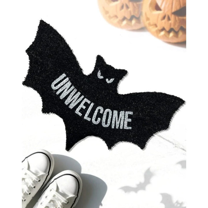 BowLift | UNWELCOME Halloween Bat Doormat – Spooky Decorative Entry Rug for Porch, Patio, or Indoor Use