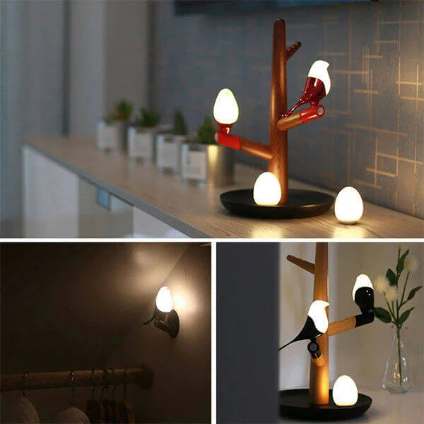 BowLift | BrightOak Elegance - Smart wooden table lamp with motion sensor