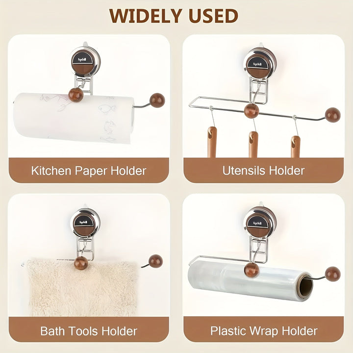 KeukenGrip Roll holder stainless steel paper towel holder with suction cup | Bowlift