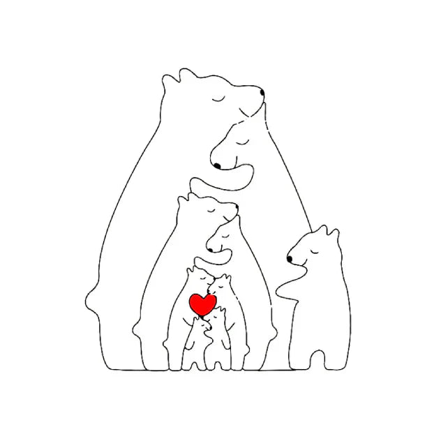 BowLift | CozyBears Wooden Family Puzzle