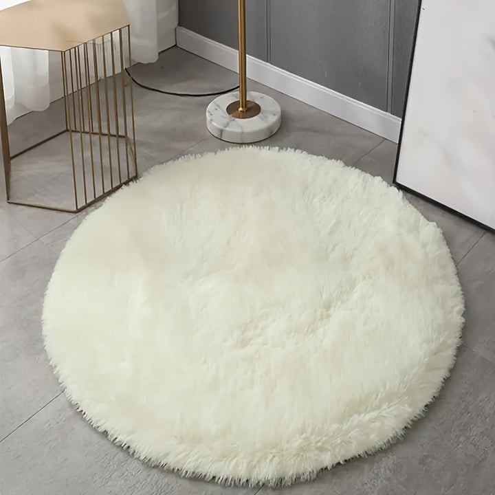 Cozy round plush rug – Ultra-soft rug for living room & bedroom | Bowlift