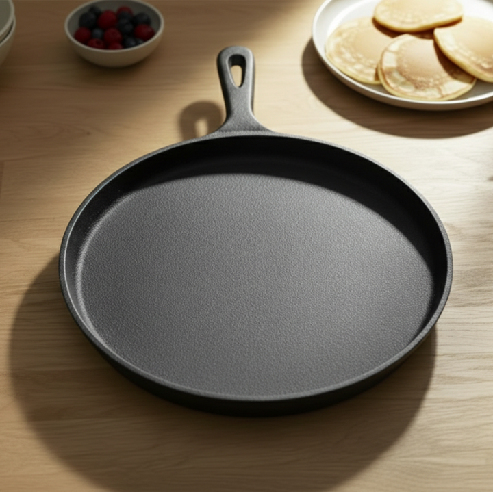 Cast iron pan 26 cm for even frying results | Bowlift