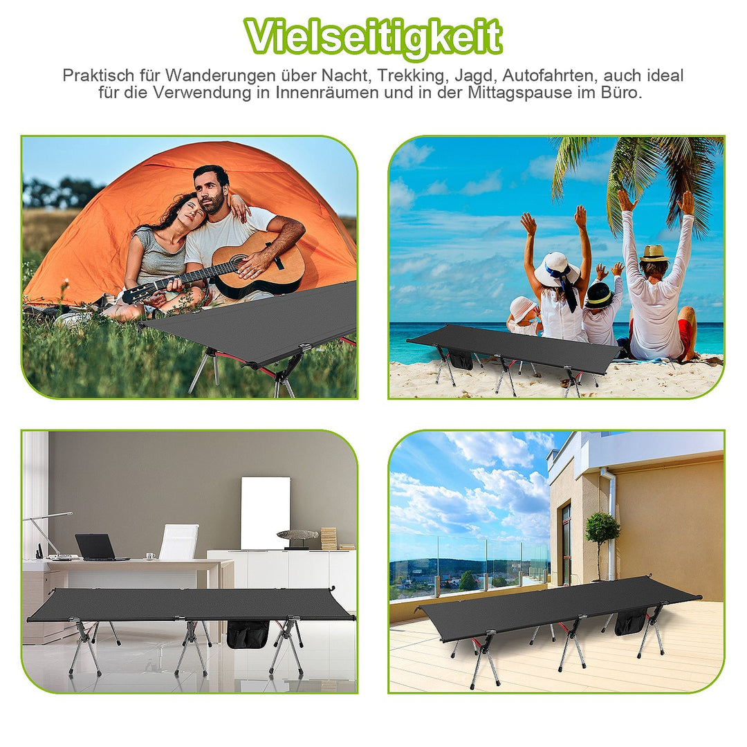Folding Bed Black Camping Bed Height Adjustable | Bowlift