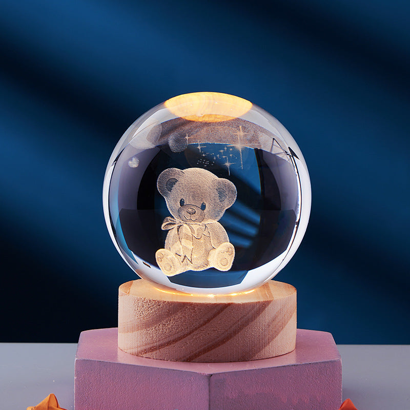 CrystalLight - 3D Crystal Night Lamp with LED Lighting | Ambient Lighting for Bedroom or Living Room | Bowlift