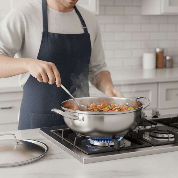 BowLift | Universal stainless steel cooking pot with lid for all types of stoves