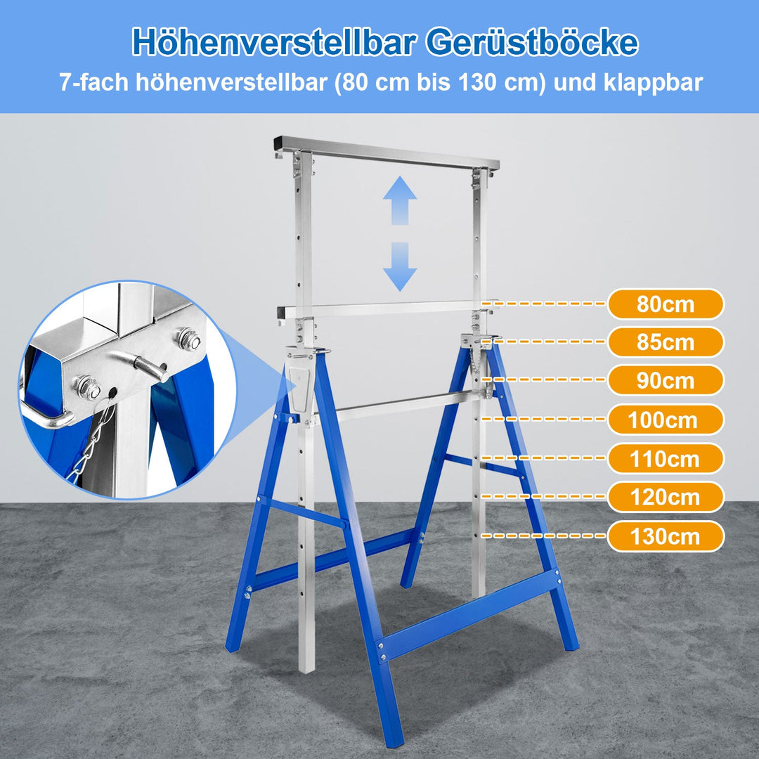 2x Scaffold Stands Folding Stands 7-fold height adjustable | Bowlift