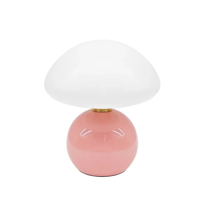Modern bedside lamp with glass shade, designer LED table lamp for bedroom | Bowlift