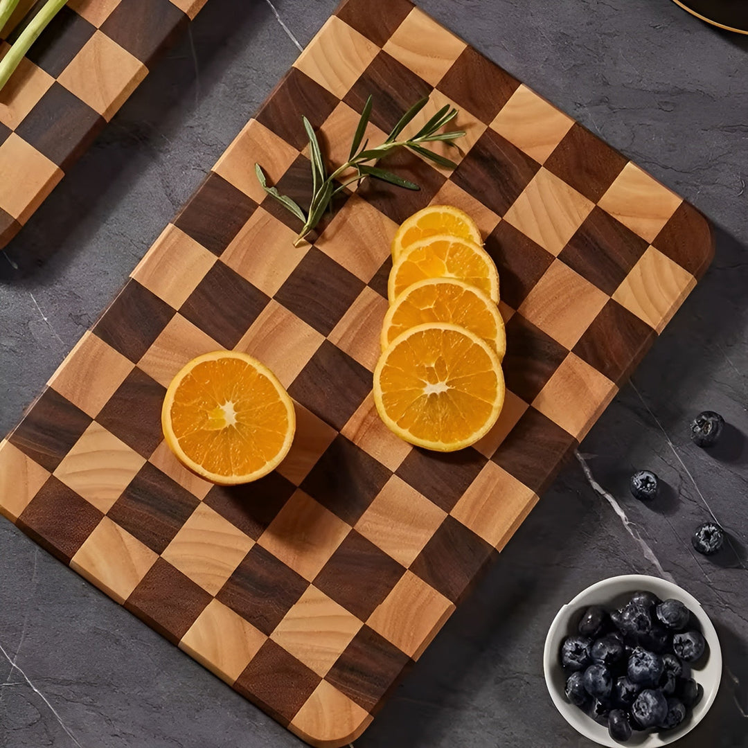 Chessboard Cutting Board Made of Wood – Decorative & Sturdy | Ideal for Cutting and Serving | Bowlift