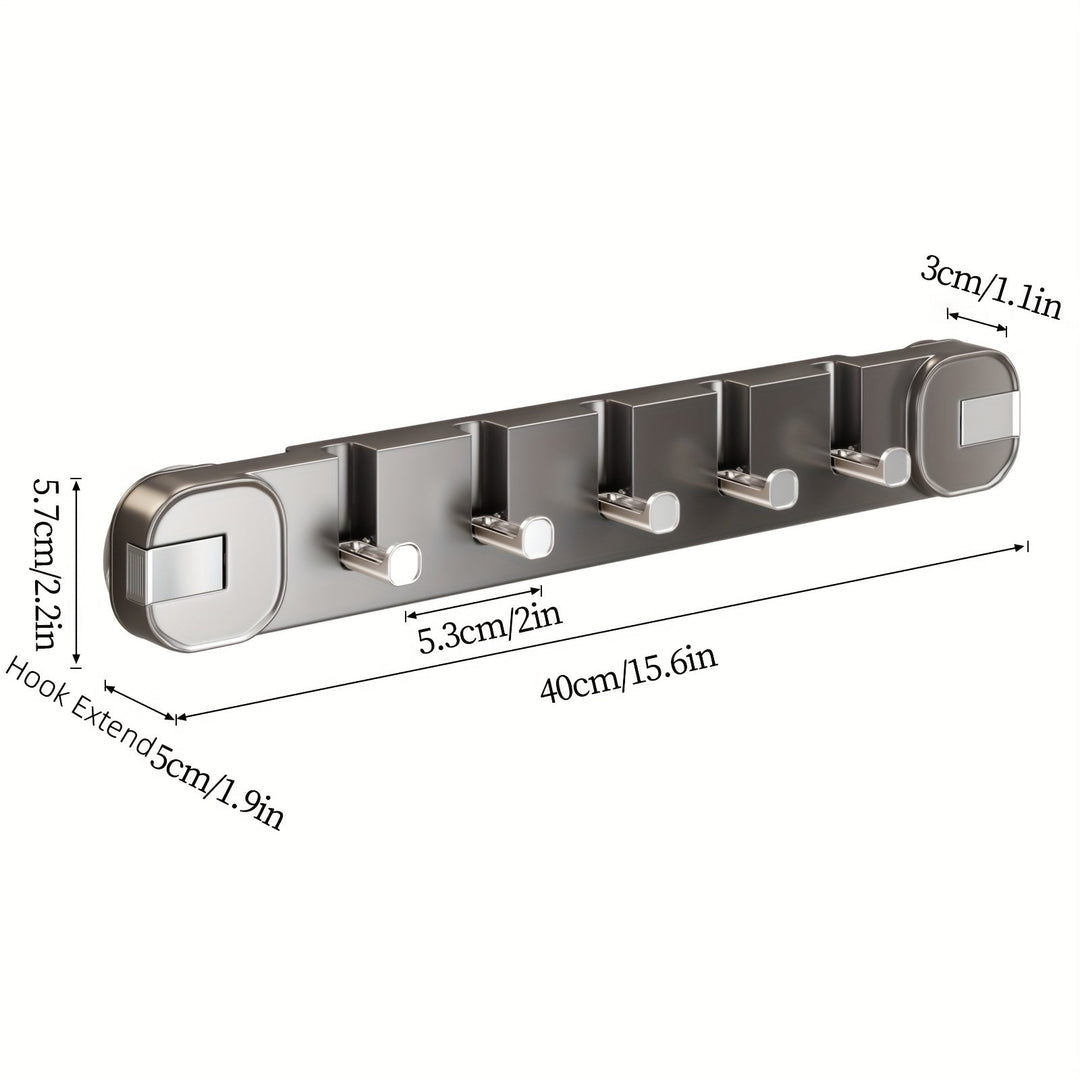 BowLift | Wall Hook Panel Without Drilling – OrganiserenPlus Hidden 5-Hook Rack