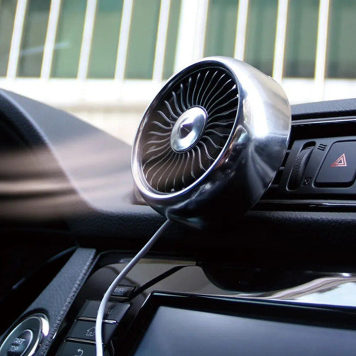 USB Car Vent Fan with 3 Speeds & Colorful LED Light | Bowlift