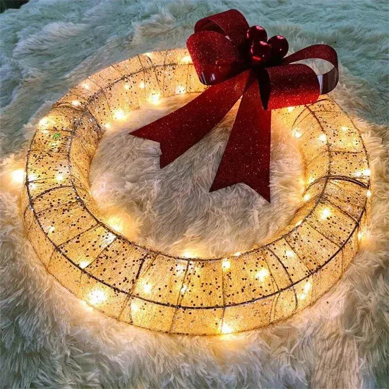 BowLift | Front Door Wreath Bowknot Luminous LED Light Christmas Garland