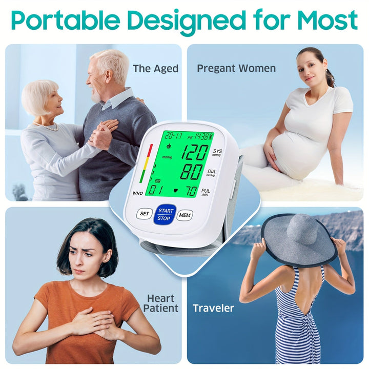 Wrist blood pressure monitor with illuminated display | Bowlift
