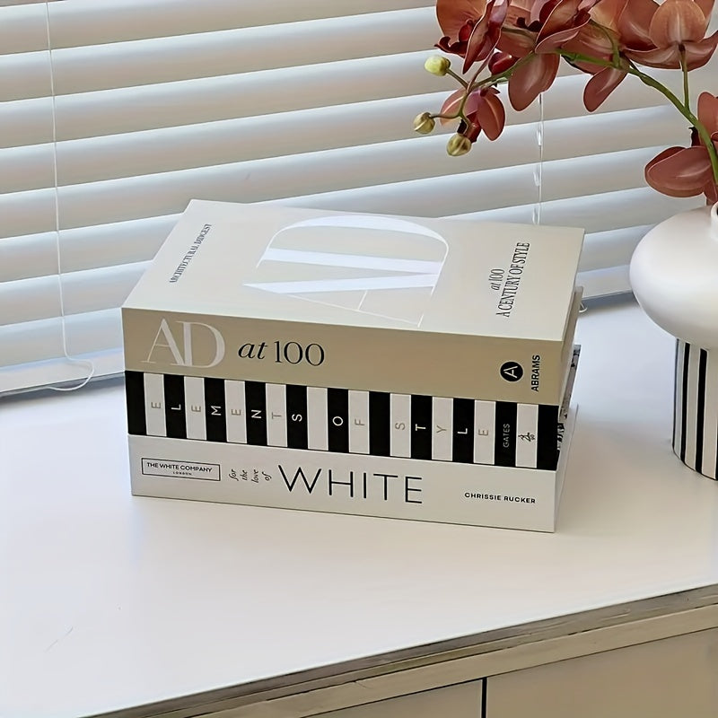 ChicDecor - Set of 3 Elegant Books for Interior Style Bowlift