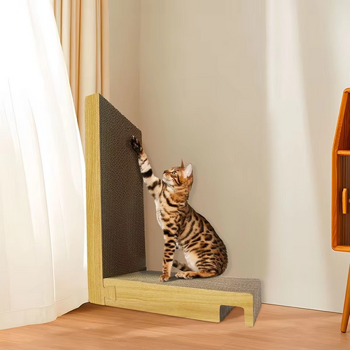BowLift | Durable L-Shaped Cat Scratching Post with Claw-Grinding Board